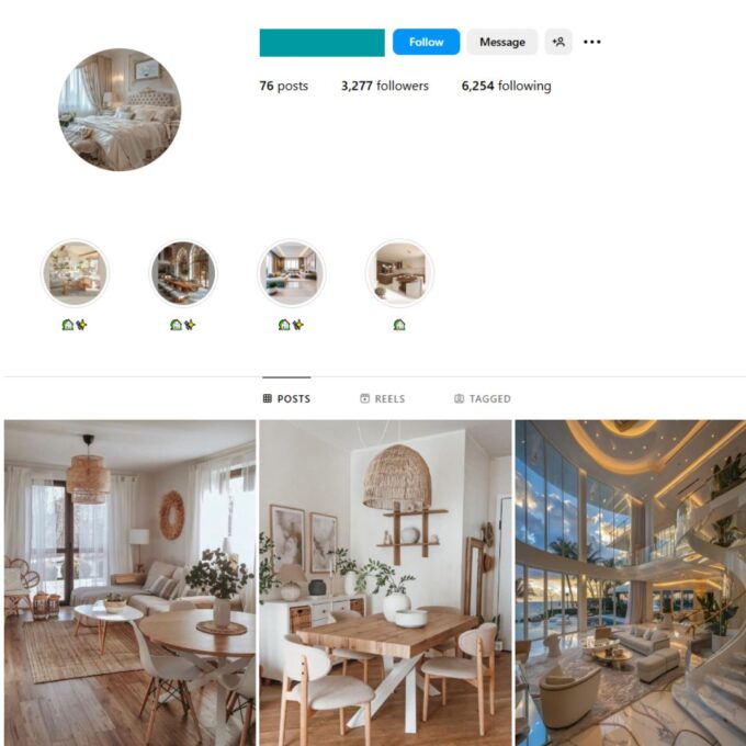 3K Home Decor Luxury Instagram Account for Sale