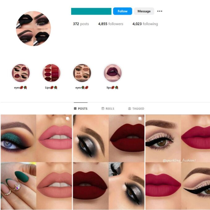 4K Makeup Lipsticks Instagram Account for Sale