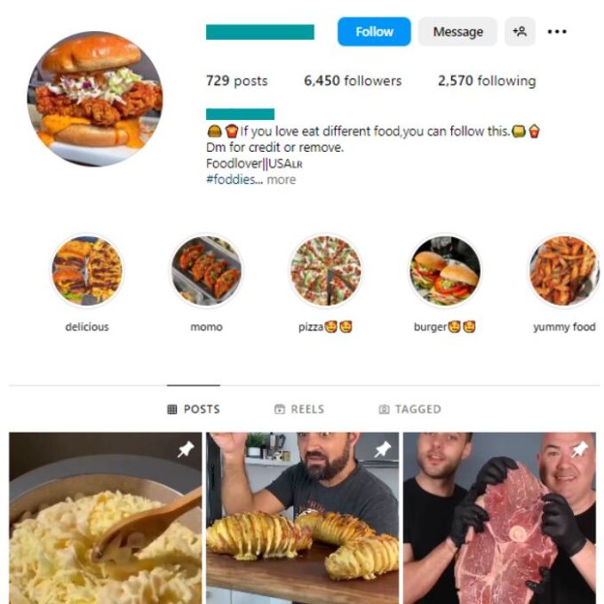 6K Fast Food Instagram Account for sale