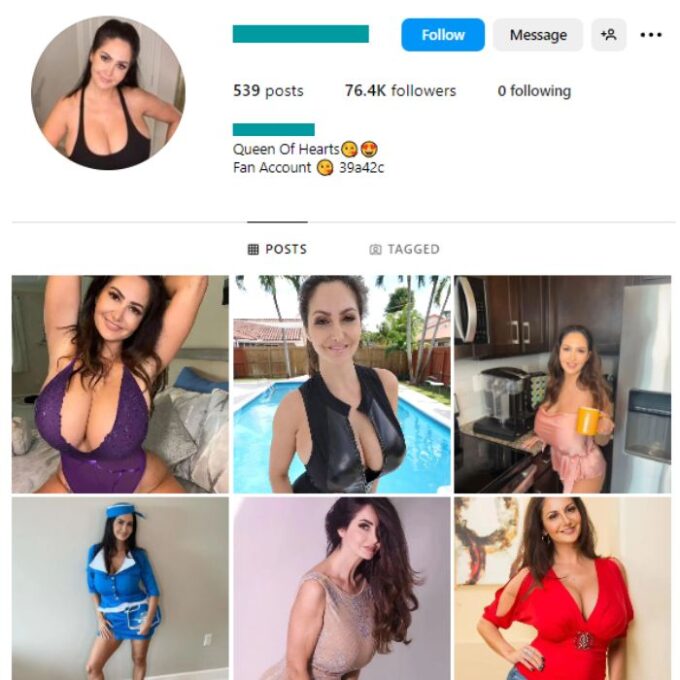 75K Adult Model Ava Adams Instagram Account for sale