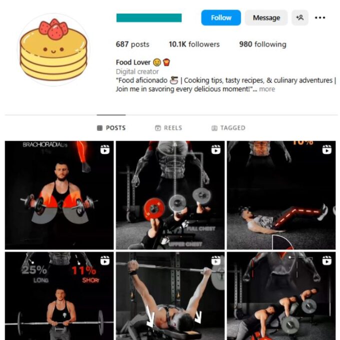 10K Food Health Instagram Account for sale