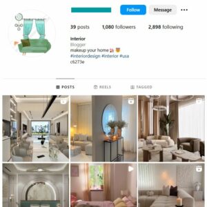 1K Luxury Interior Design Instagram Account for sale