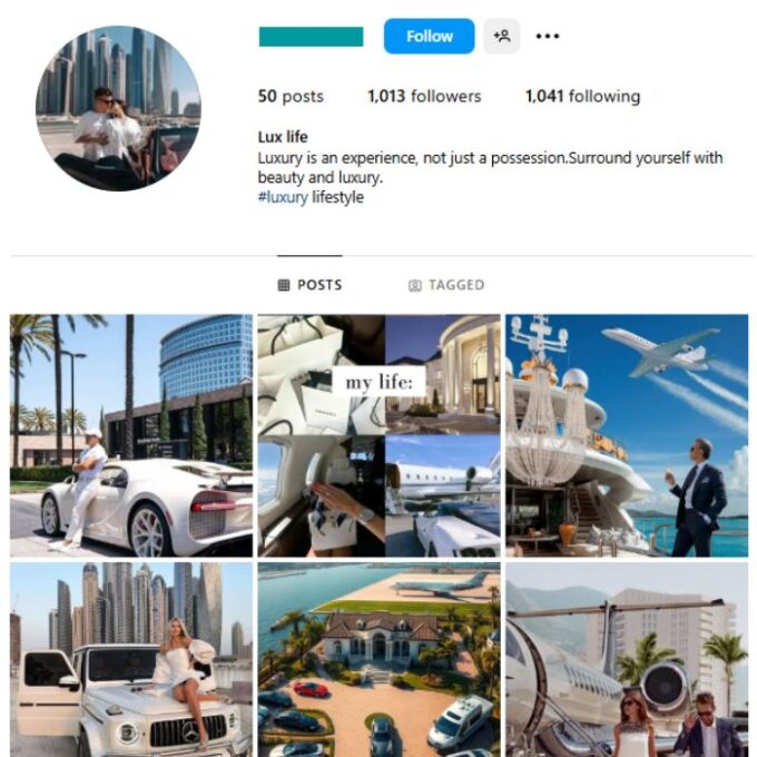 1K Rich Lifestyle Instagram Account for sale