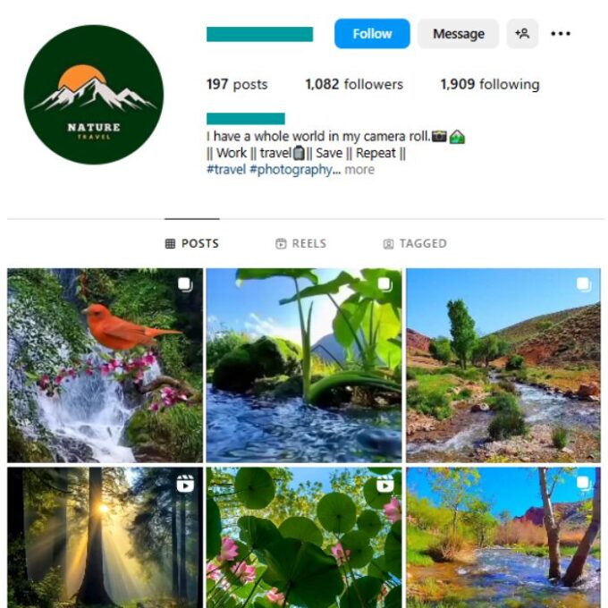 1K Travel Explore Instagram Account for sale