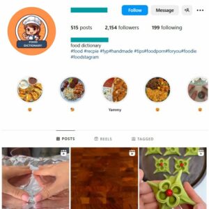 2K Food Cooking Instagram Account for sale
