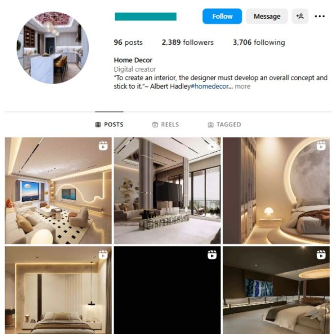 2K Luxury Mansion Interior Instagram Account for sale