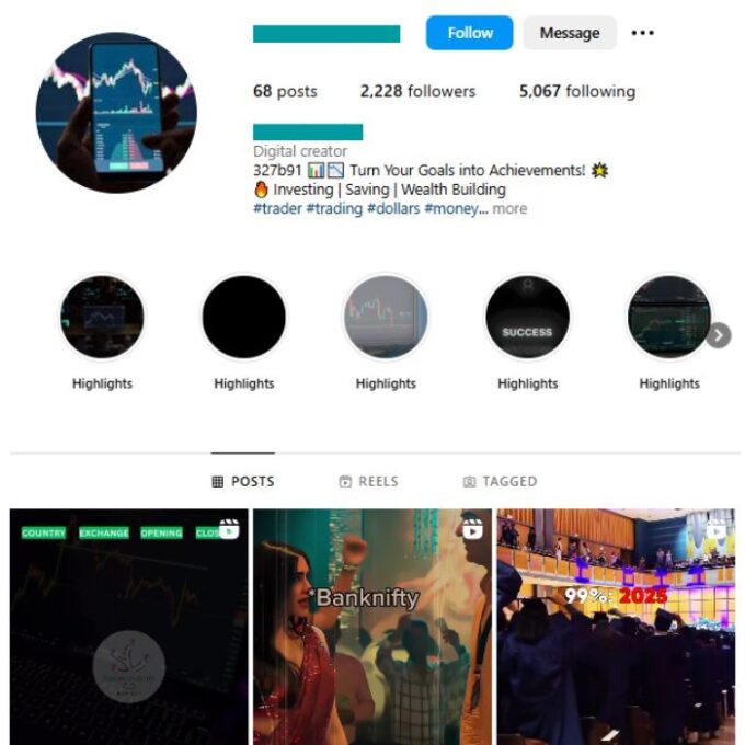 2K Stock Trading Instagram Account for sale