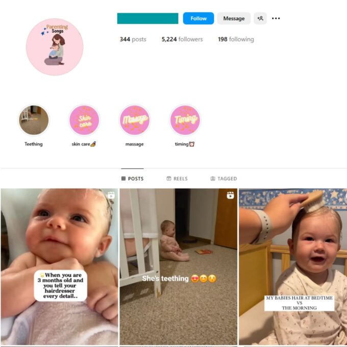 5K Baby Parenting Instagram Account for Sale