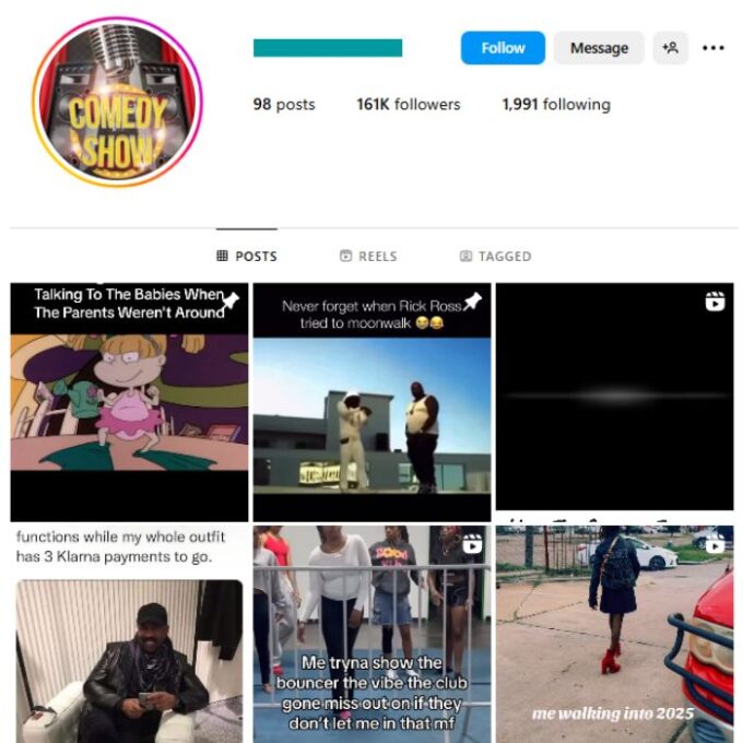 160K Funny Videos Memes Instagram Account for sale