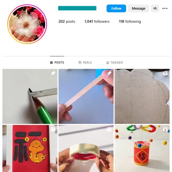 1K Art & Crafts Instagram Account for sale