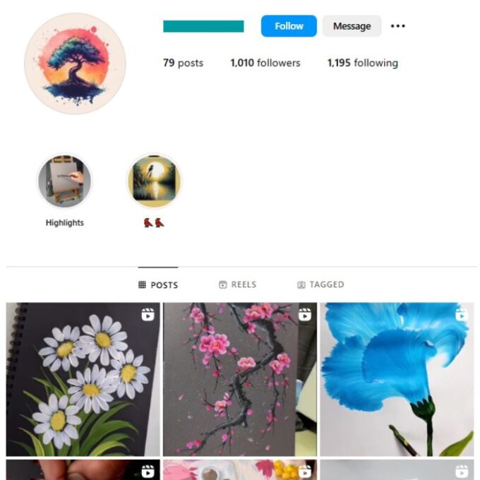 1K Art Painting Instagram Account for sale