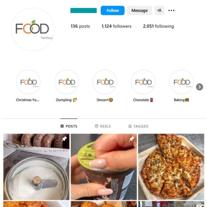 1K Fast Food Instagram Account for sale