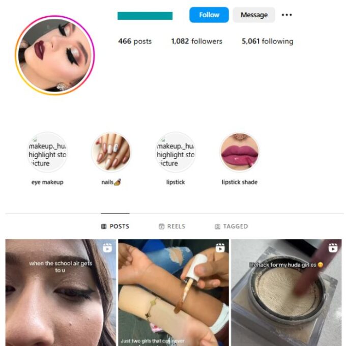 1K Makeup Beauty Instagram Account for sale