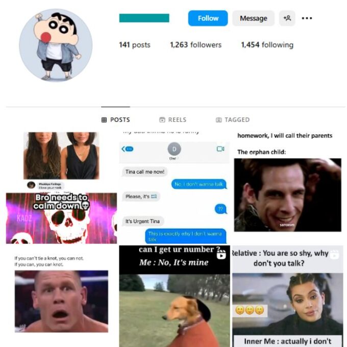 1K Memes Funny Instagram Account for sale