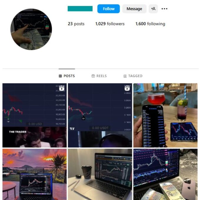 1K Stock Trading Instagram Account for sale