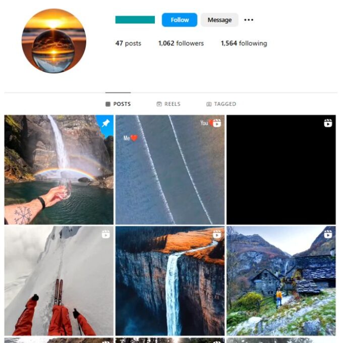 1K Travel Destinations Instagram Account for sale