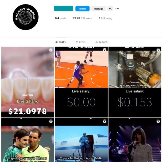 25K Income Facts Finance Instagram Account for Sale