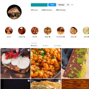 2K Food Restaurant Instagram Account for Sale