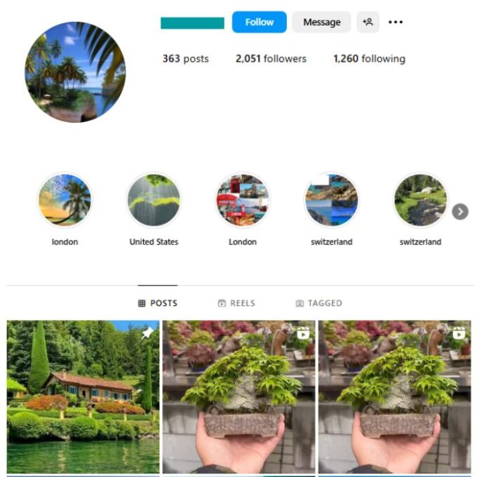 2K Travel Nature Instagram Account for sale
