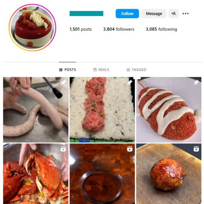 3K Food Cuisine Instagram Account for sale