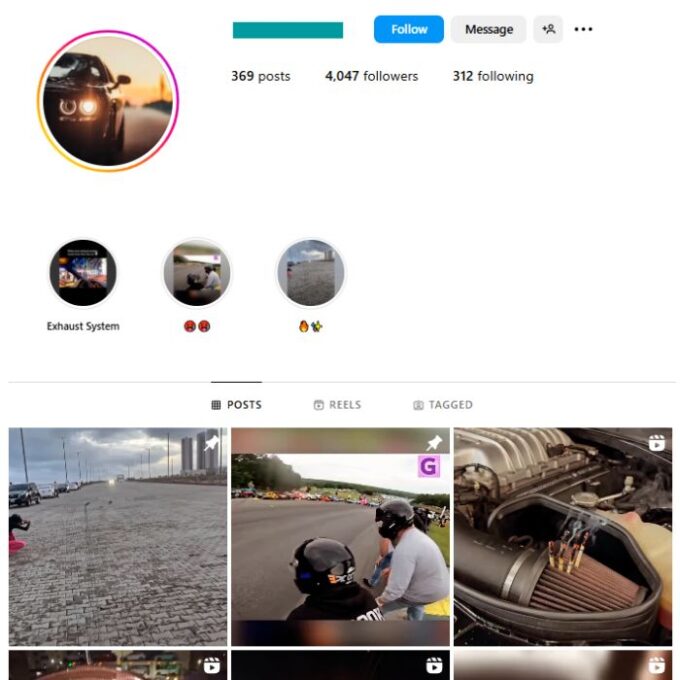 4K Super Cars Instagram Account for sale