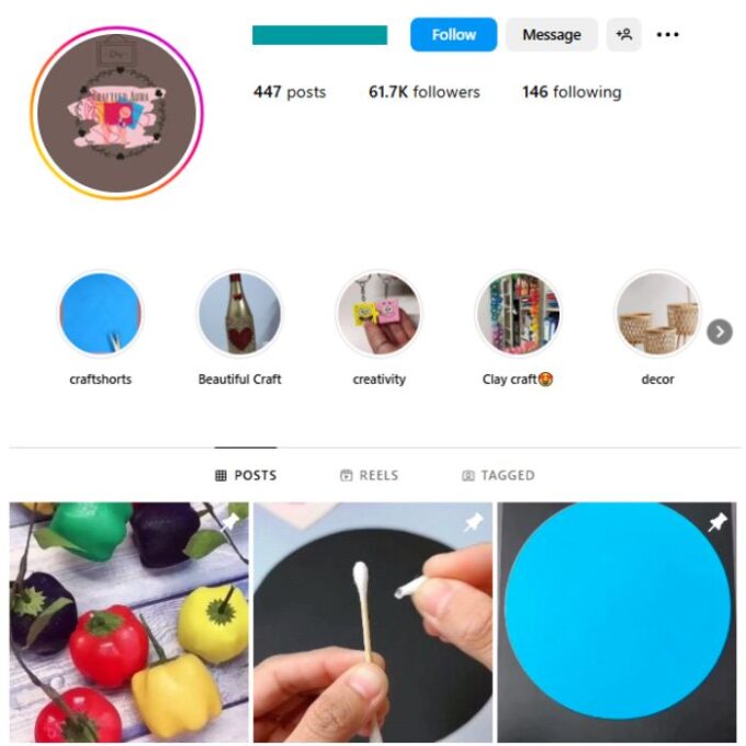 65K Papercraft DIY Instagram Account for sale