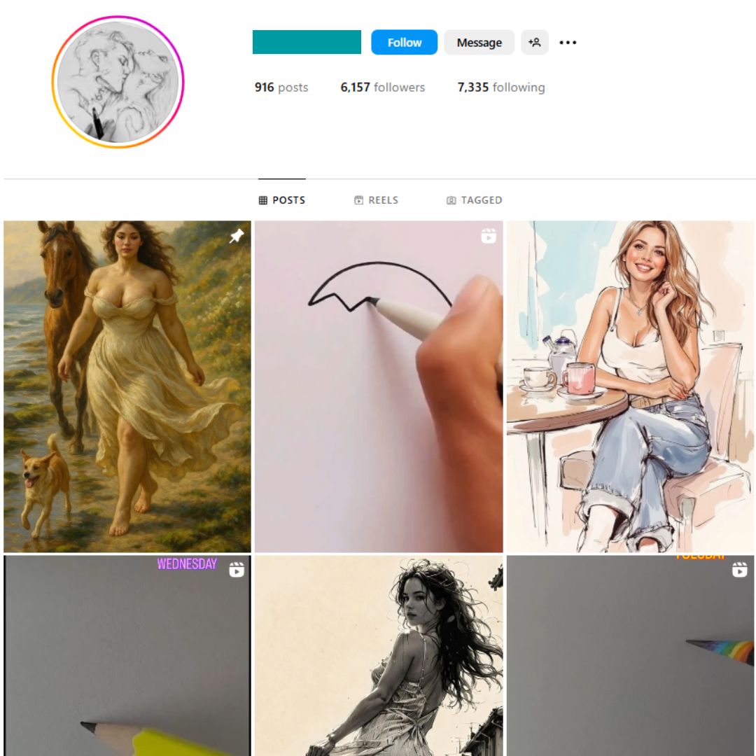 6K DIY Art Paintings Instagram Account for Sale