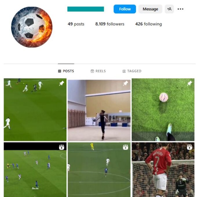 8K Soccer Football Instagram Account for sale