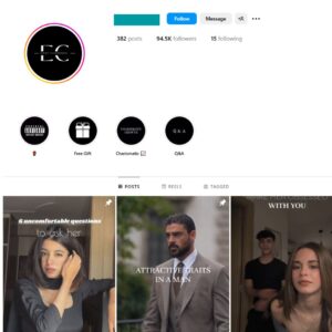 90K Men's Dating Advice Masculinity Instagram Account for Sale