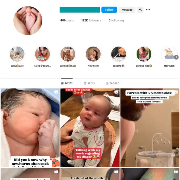 120K Baby Parenting Instagram Account for Sale