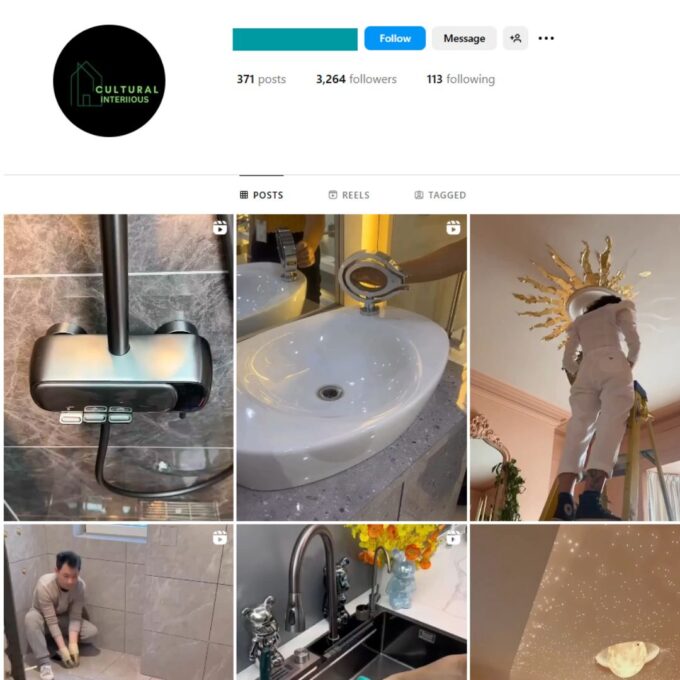 3K Bathroom Decor Interior Instagram Account for Sale