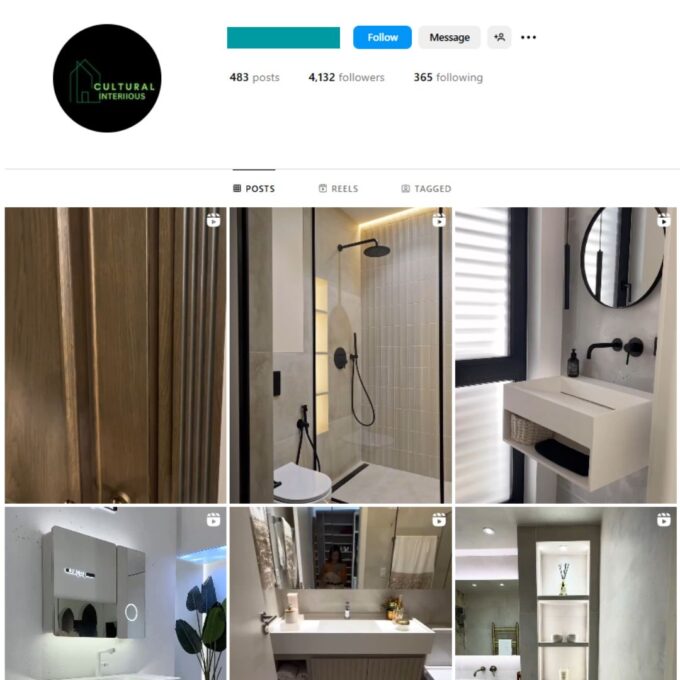4K Bathroom Decor Interior Instagram Account for Sale