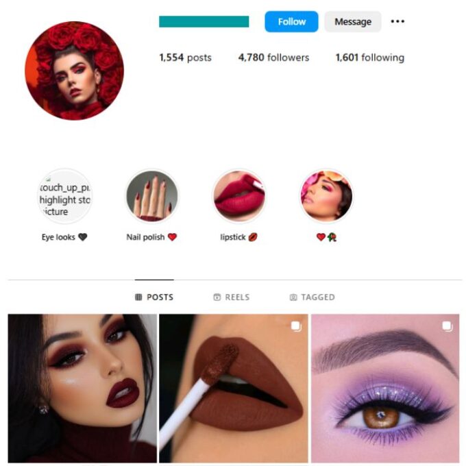4K Eyelashes Makeup Instagram Account for sale