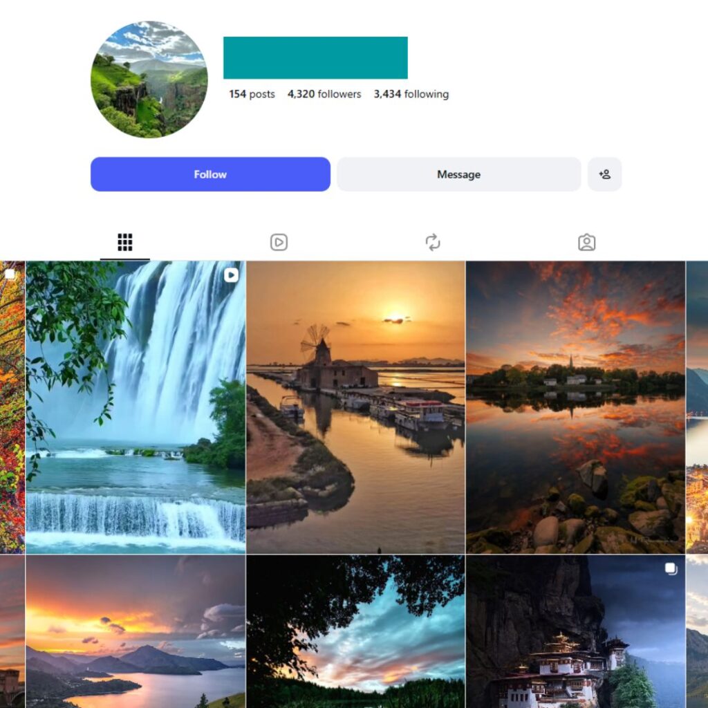 4K Nature Scenery Instagram Account for Sale