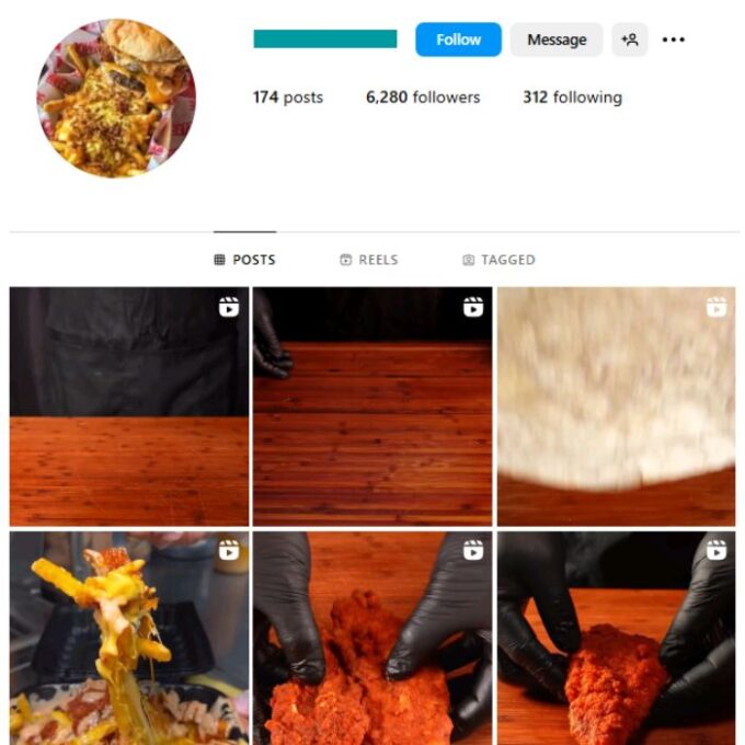 6K Food ASMR Instagram Account for sale