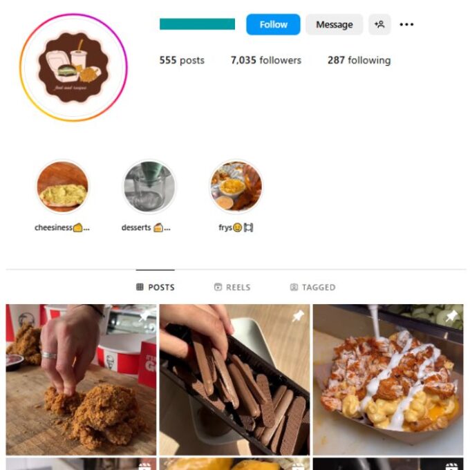 7K Food Chocolate Instagram Account for sale