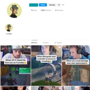 7K Fortnite Gaming Instagram Account for Sale