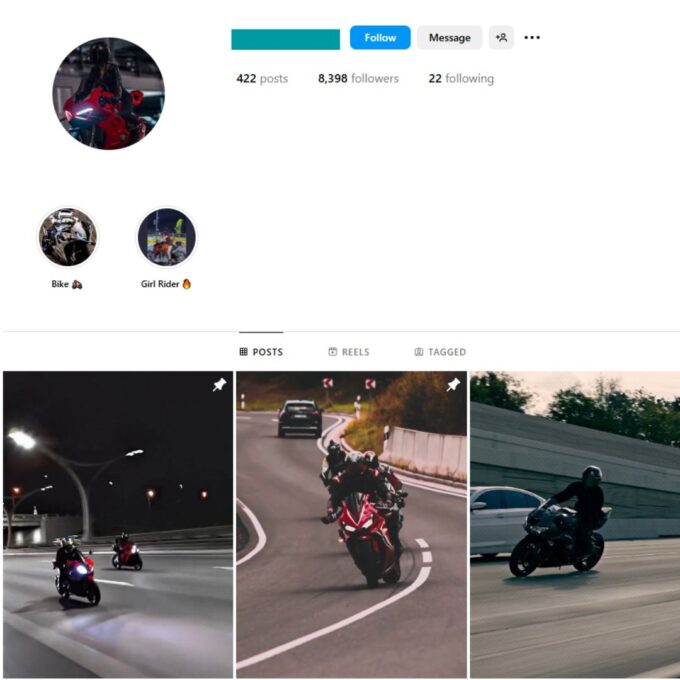 8K Bikes Racing Instagram Account for Sale