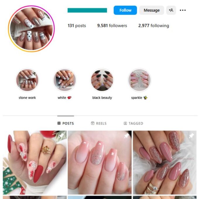 9K Nails Beauty Instagram Account for sale
