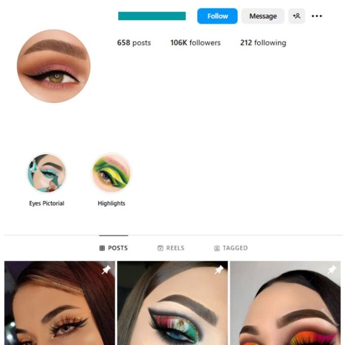 105K Women's Makeup Instagram Account for sale