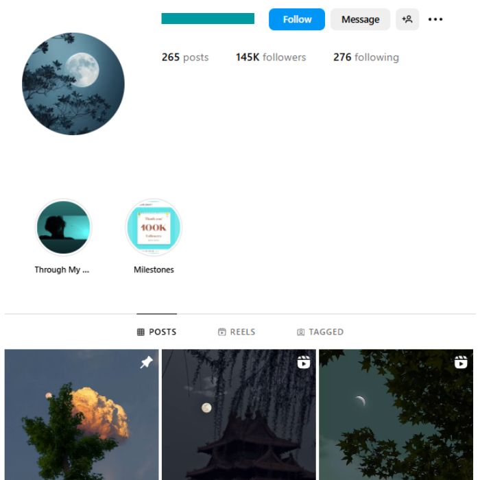 140K Lo-fi Nature Instagram Account for sale