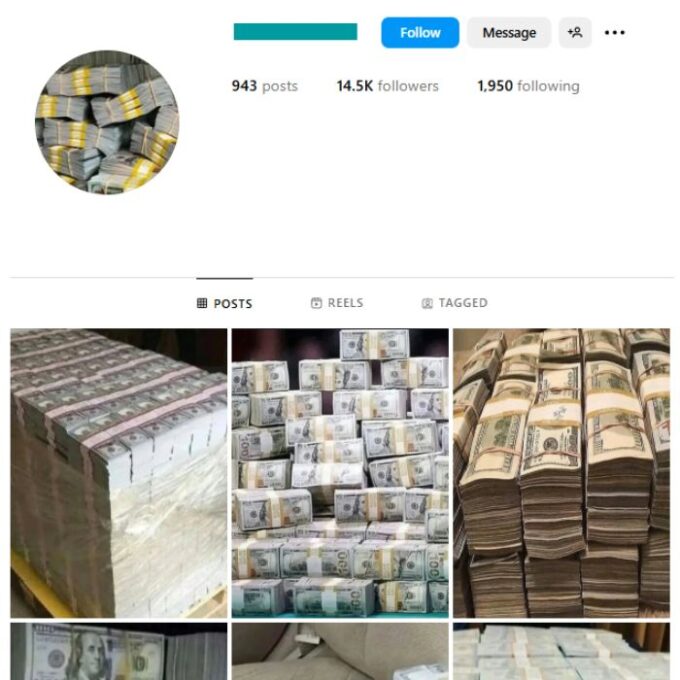 14K Millionaire Money Instagram Account for sale