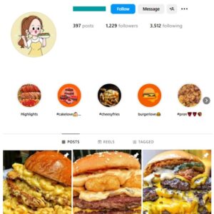 1K Fast Food Instagram Account for sale