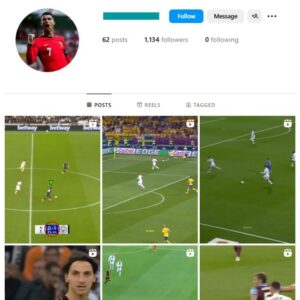 1K Football Soccer Instagram Account for sale