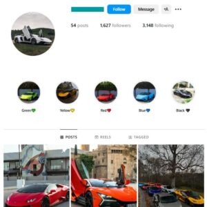 1K Lamborghini Cars Instagram Account for sale