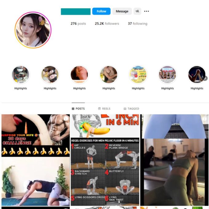 25K Workout Gym Instagram Account for Sale