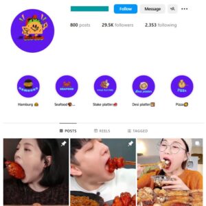 29K Food ASMR Instagram Account for sale