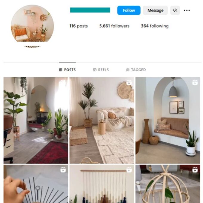 5K DIY Interior Decor Instagram Account for sale