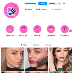 2K Girl's Makeup Instagram Account for sale