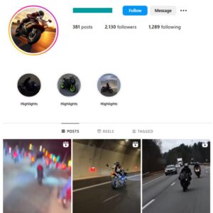 2K Motorcycle Bike Instagram Account for sale